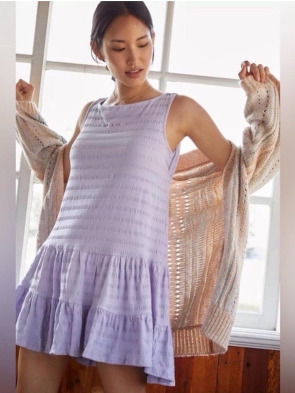 NEW Anthropologie Purple Tiered Dress